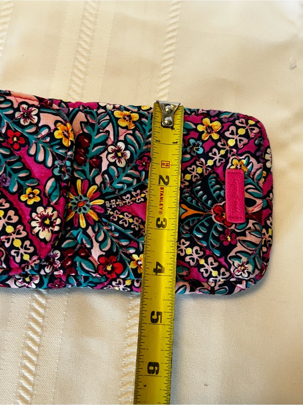 Vera Bradley Quilted Crossbody Phone Bag Kaleidoscope Floral Pink Orange Yellow - Picture 8 of 8